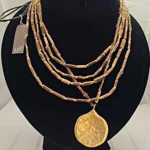 J. Jill Gold and Brown Multi-Strand Necklace